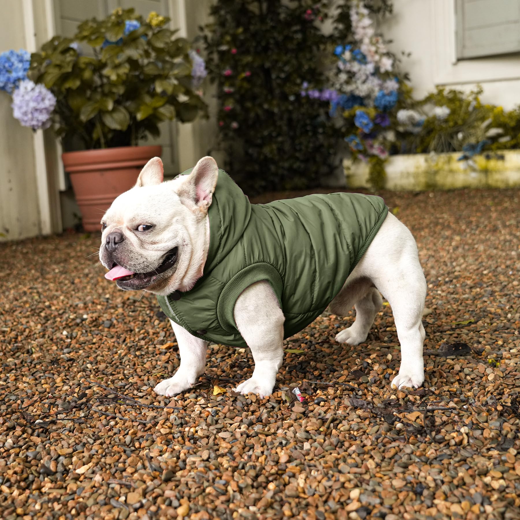 Vecomfy fleece-lined hoodie green fabric closeup