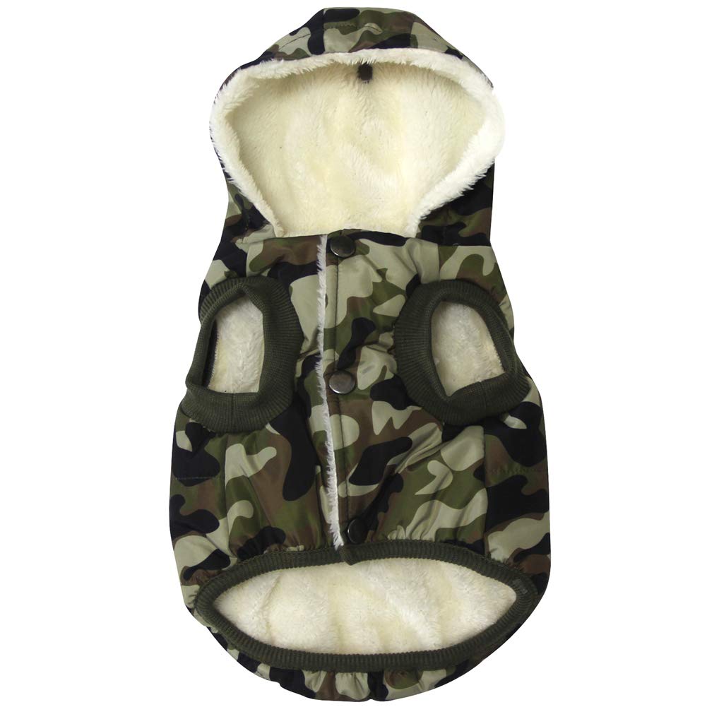 Vecomfy fleece-lined dog hoodie front view for extra warmth during winter walks.