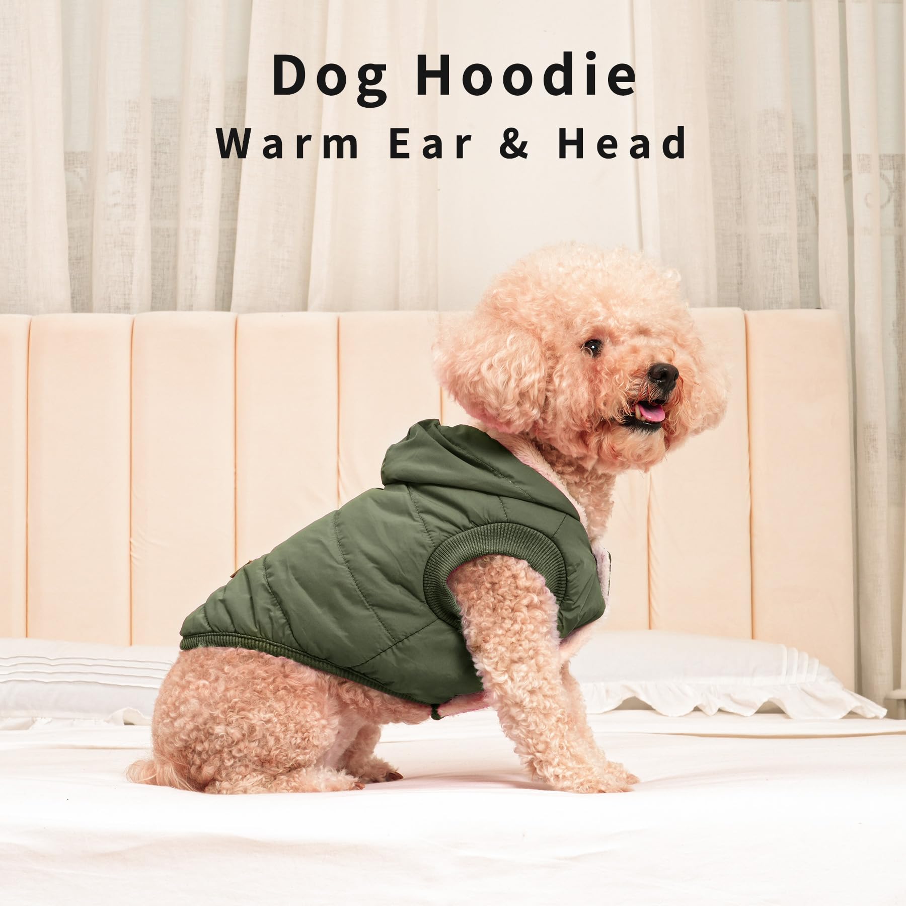Vecomfy winter-ready hoodie green use during snow