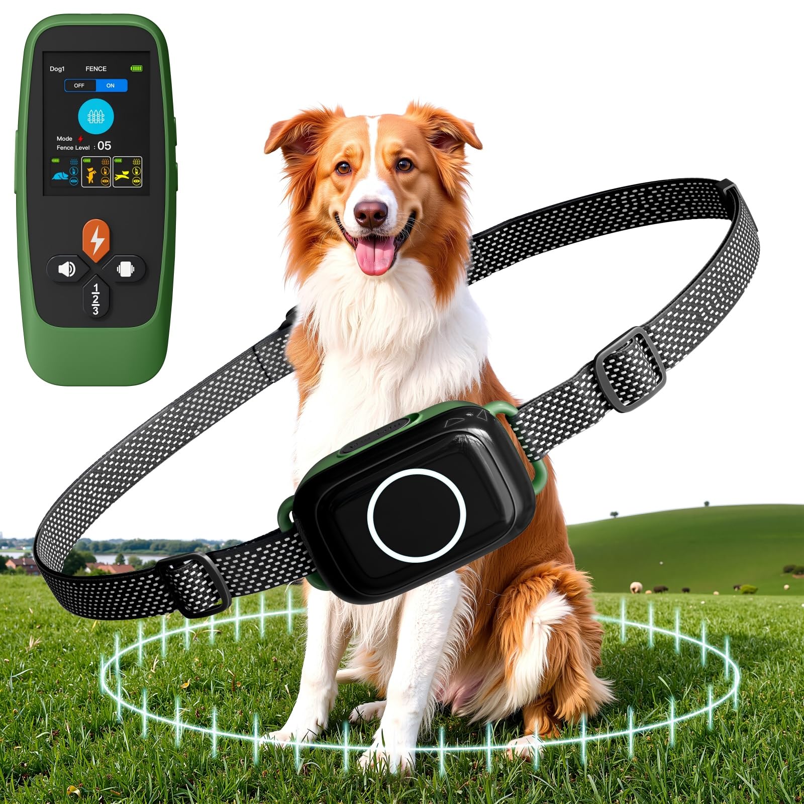 Veconix 4-in-1 wireless dog fence system safely contains dogs in the yard.