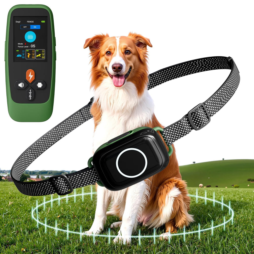 Veconix 4-in-1 wireless dog fence system safely contains dogs in the yard.