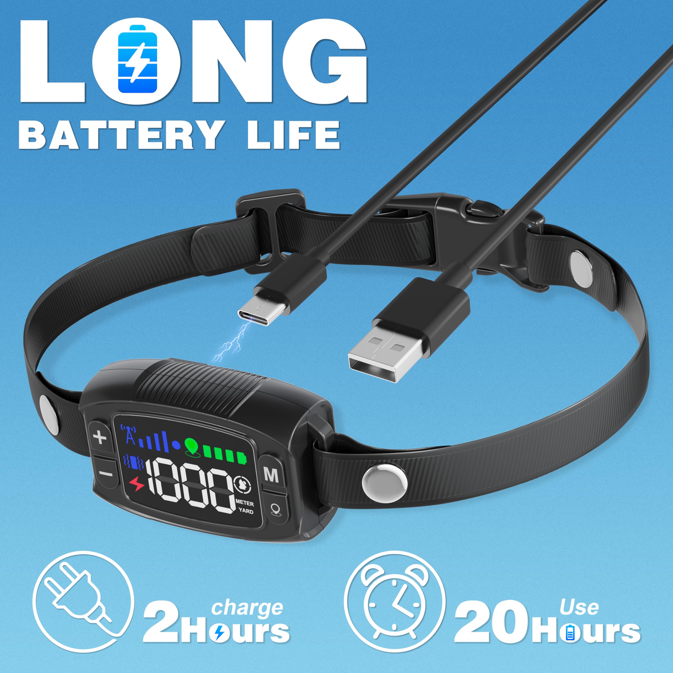 Veconix GPS fence collar in rain highlights IPX6 waterproof protection.