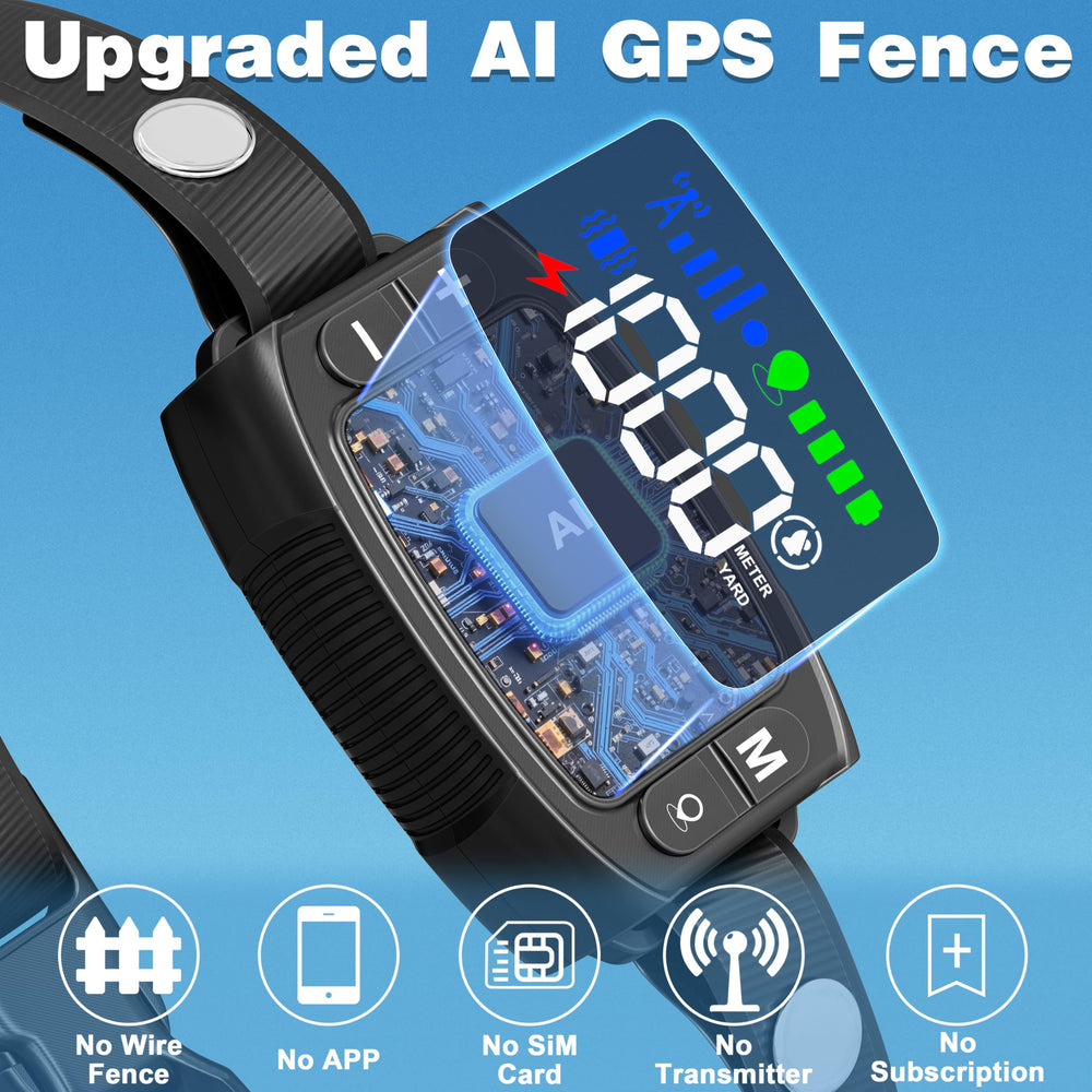 Veconix fence collar displaying warning beeps and vibration as dog nears limit.