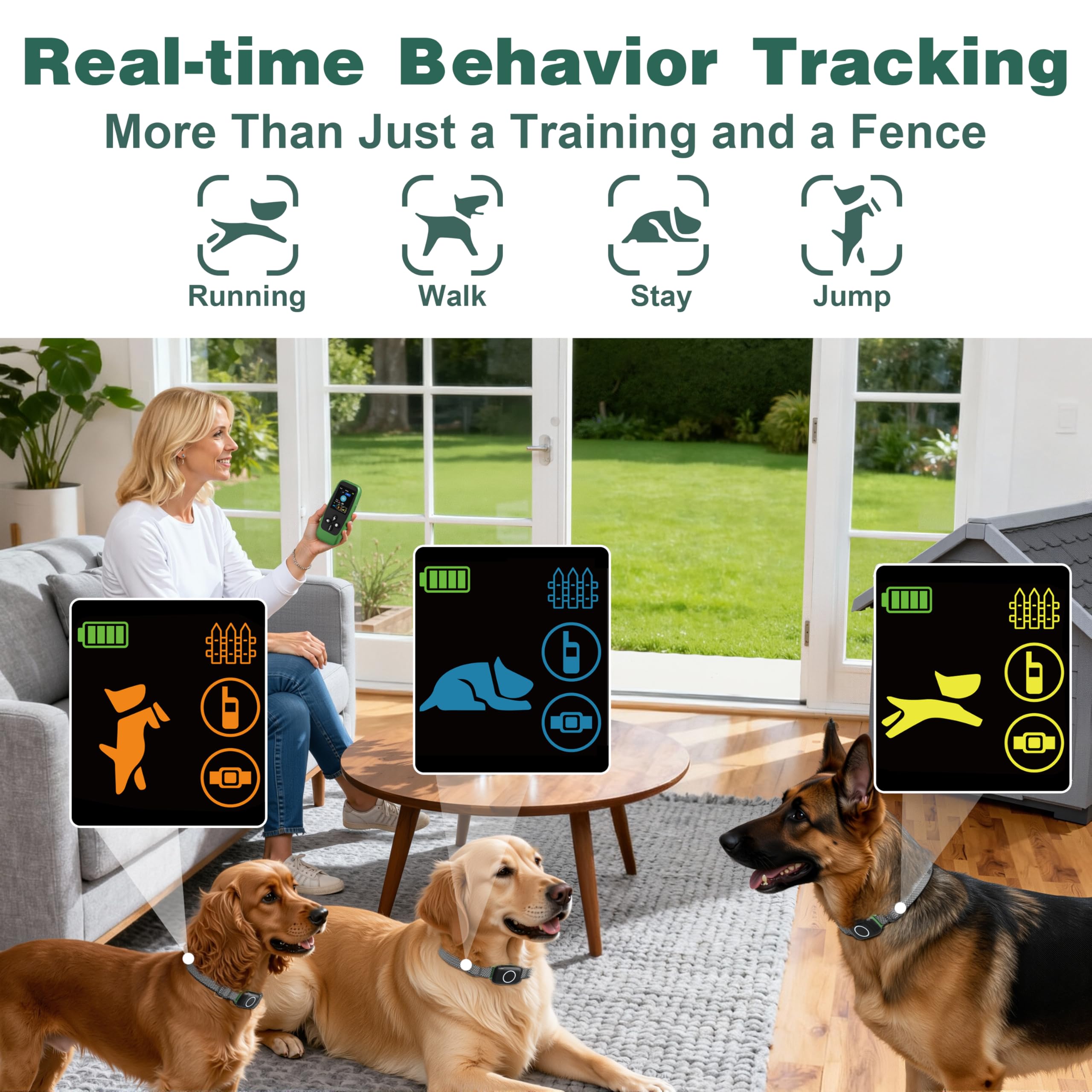 Veconix real-time pet status display lets you monitor activity at a glance.