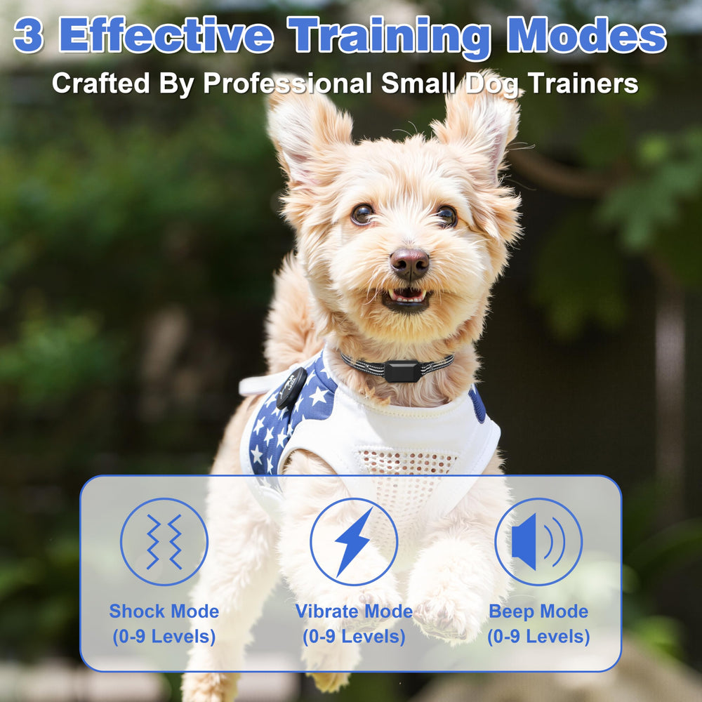 Veconix Ultra Small Shock Collar beep-vibration interface showcases versatile training signals.