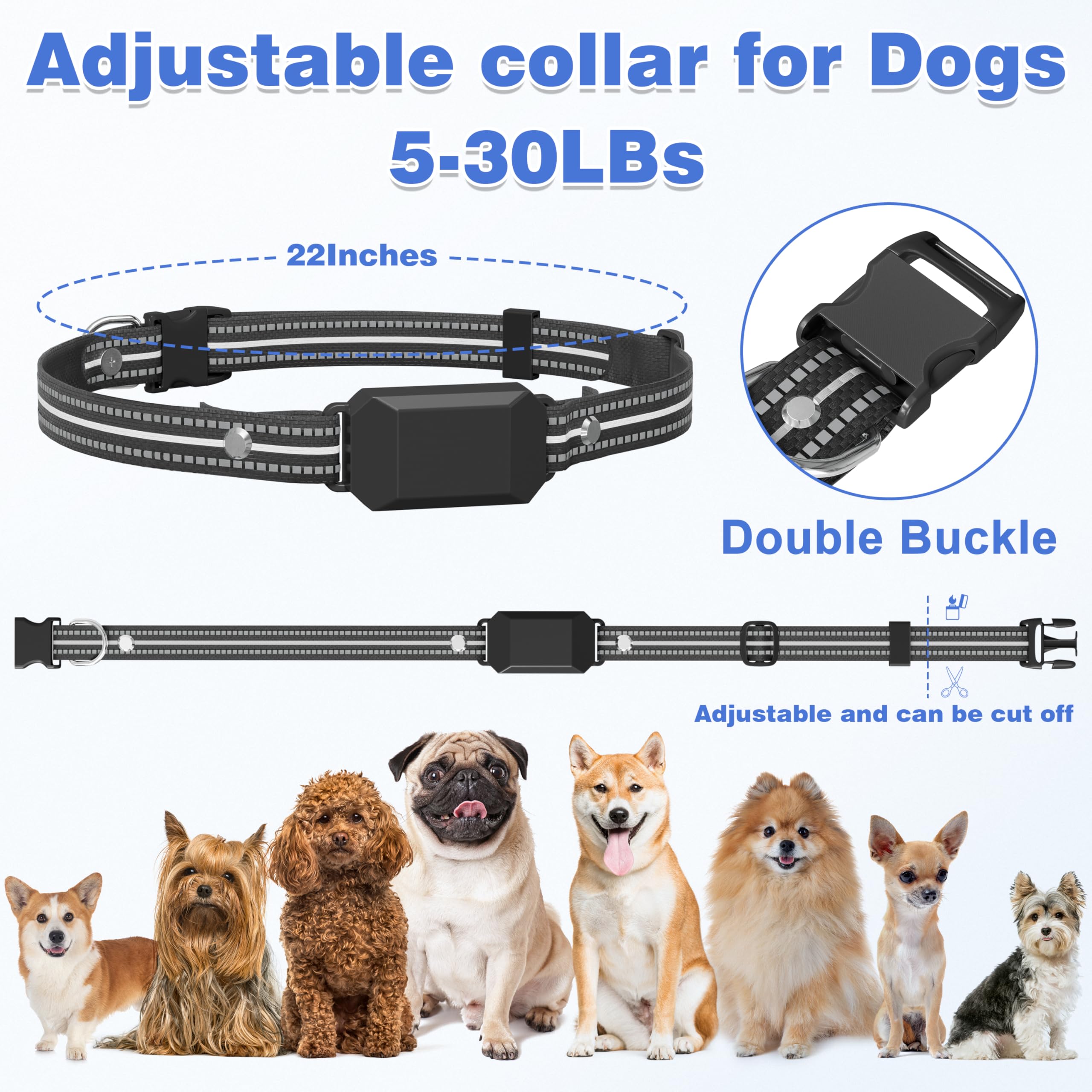 Veconix Ultra Small Shock Collar puppy training scenario illustrating adjustable options.