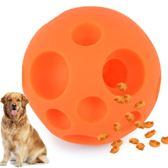 VEEBELL Evan 5-inch orange tricky ball with treat-dispensing action for interactive play