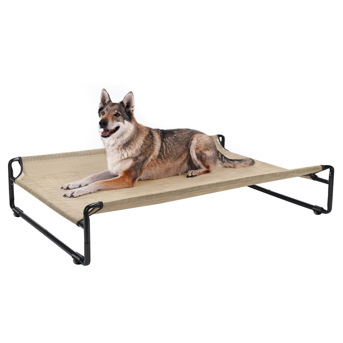 Veehoo Original Outdoor Elevated Dog Bed frame provides sturdy support for large dogs.