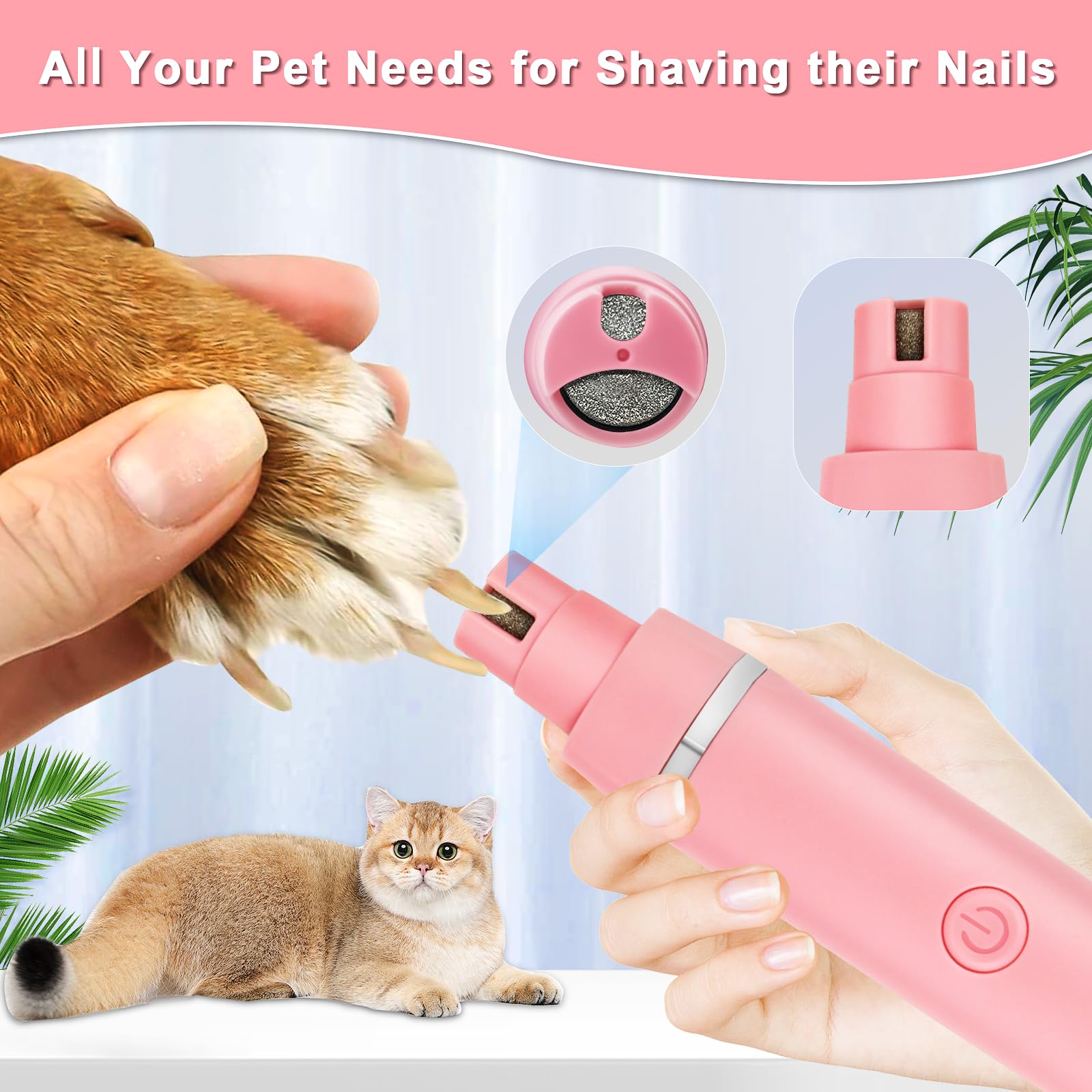 Veeconn dog grooming clips pink in-use shot with quiet operation