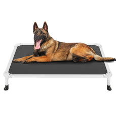 Veehoo Chew Proof Elevated Dog Bed frame with rustless aluminum supports outdoor and indoor use.