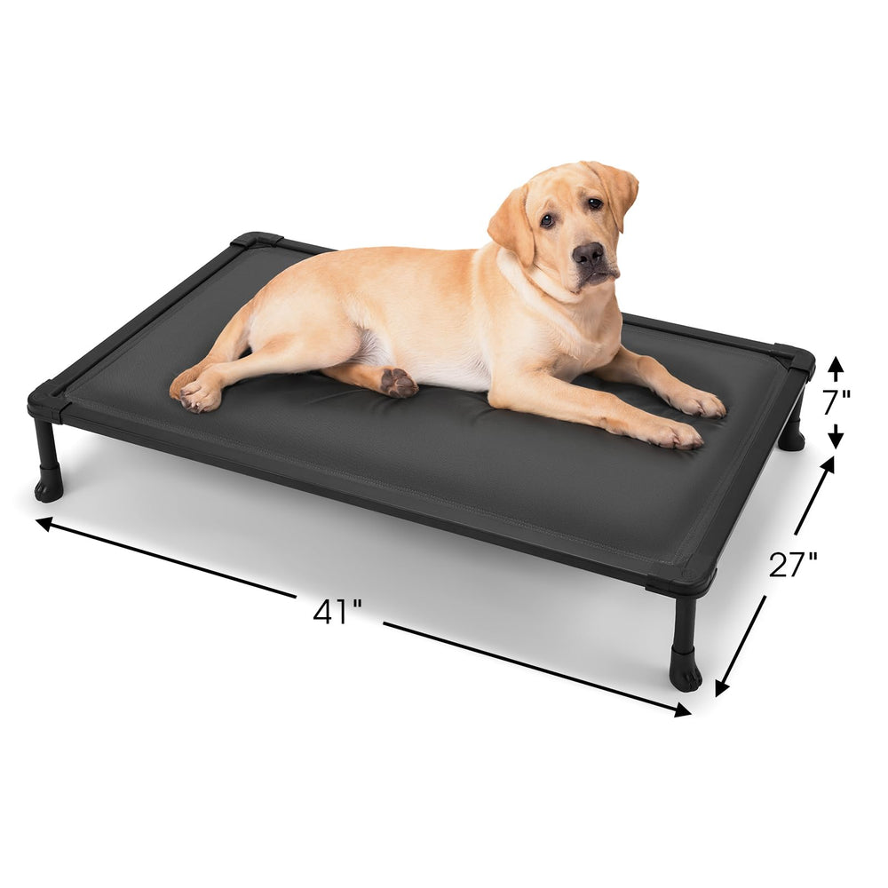 Veehoo chewproof elevated bed fits crate for easy crate training.