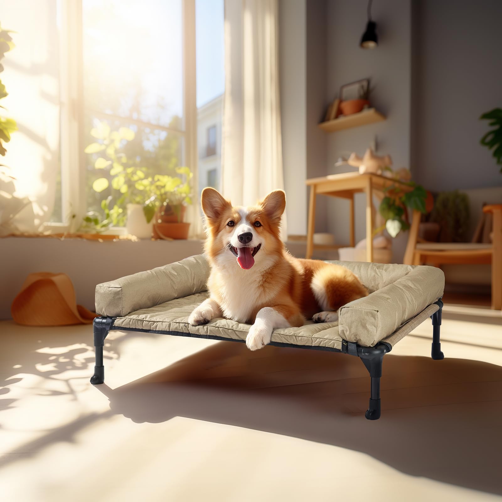 Veehoo beige cover blends with decor and invites cozy lounging.