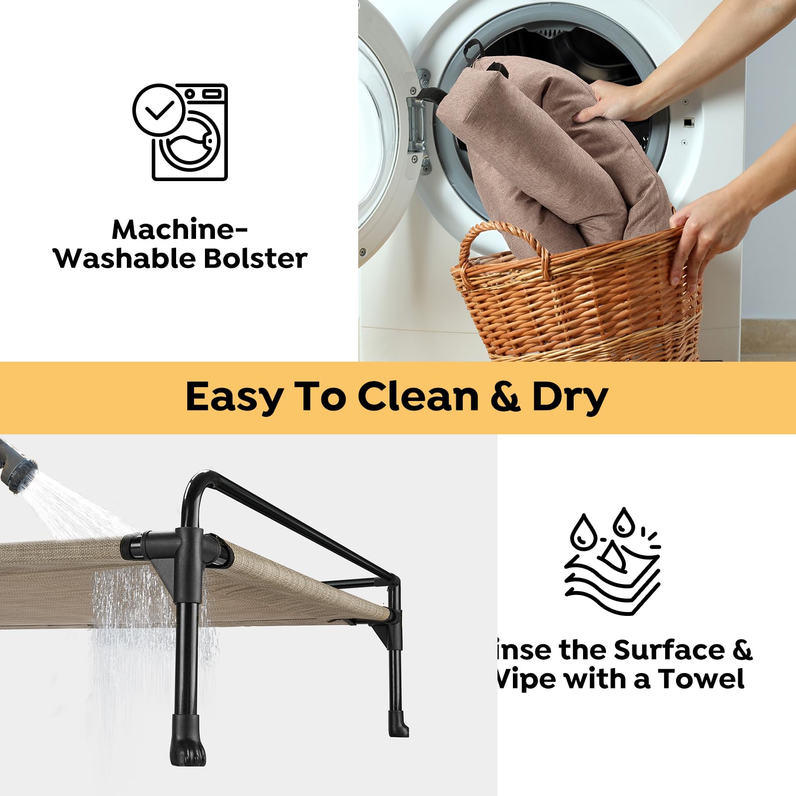 Veehoo elevated dog bed dimensions 35 by 22 inches for spacious rest.