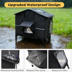 Veehoo UL-tested heating pad provides safe warmth for feral cats during cold nights.