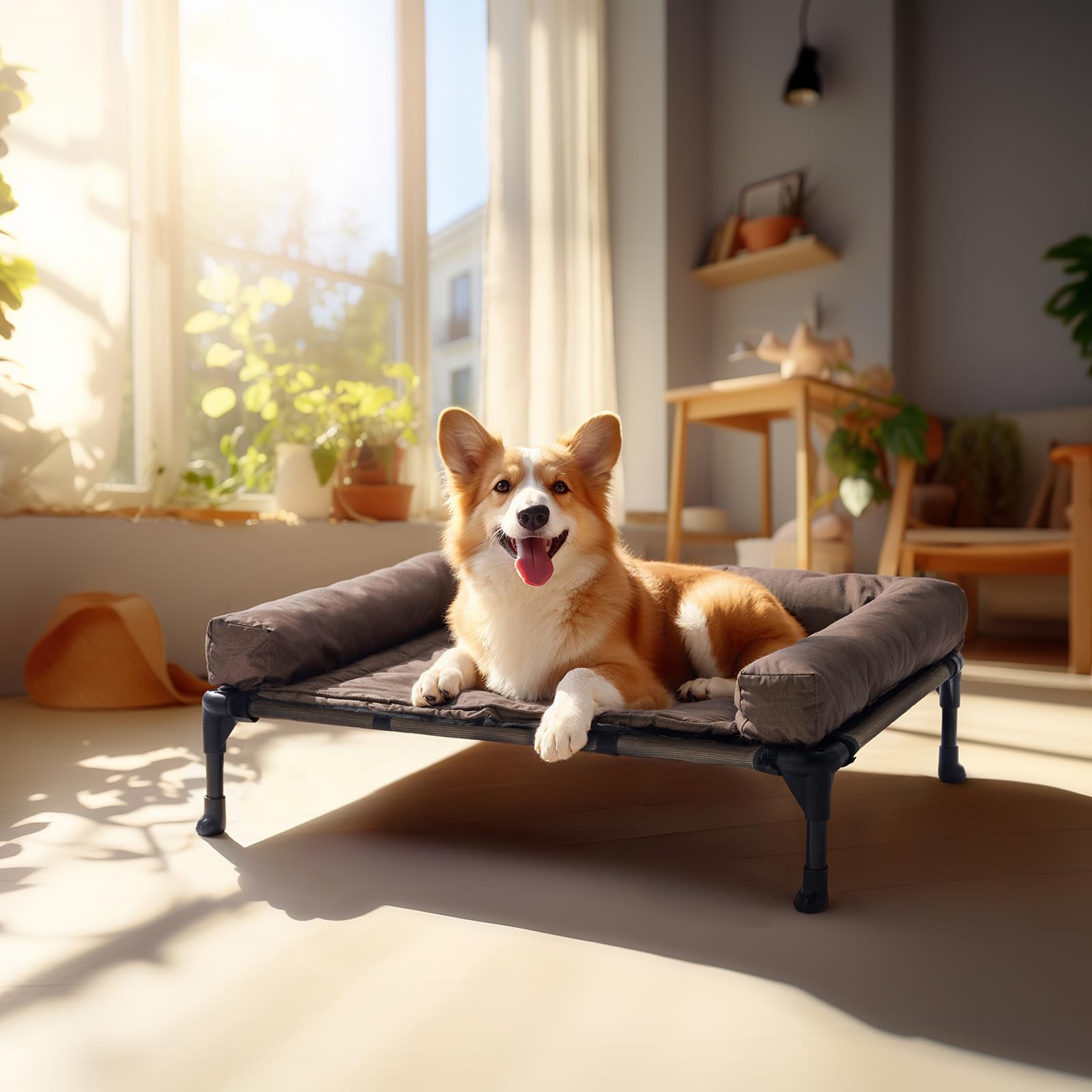 Veehoo easy-to-clean bolster bed folds into portable setup for indoor-outdoor adventures.