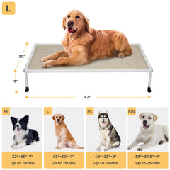 Veehoo raised 7-inch height bed improves airflow and keeps pets dry.