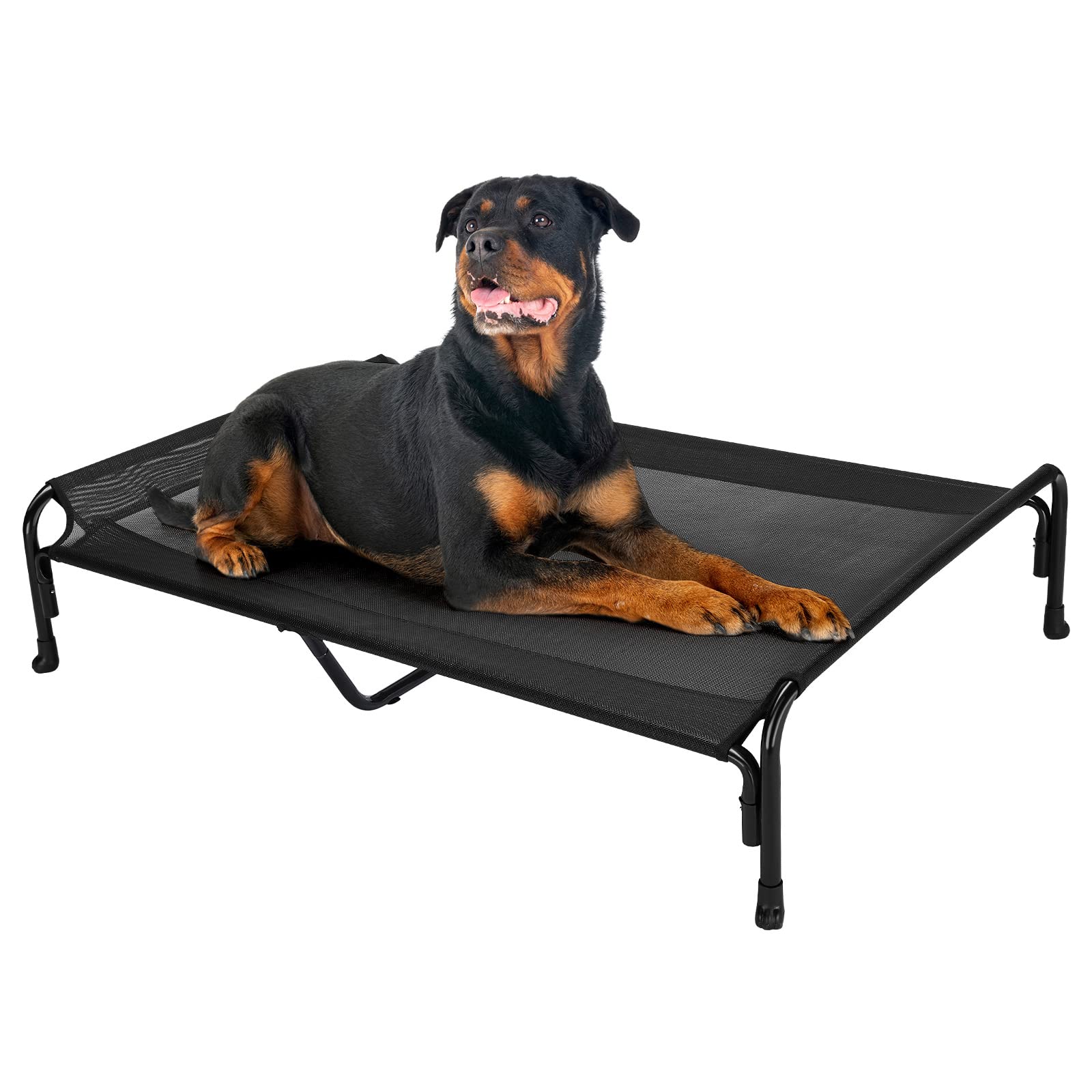 Veehoo XXL outdoor elevated dog bed frame provides sturdy support for large dogs