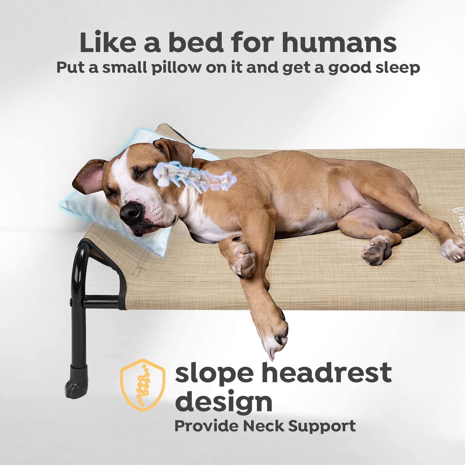 Veehoo XXXL bed side-view shows stability for big dogs