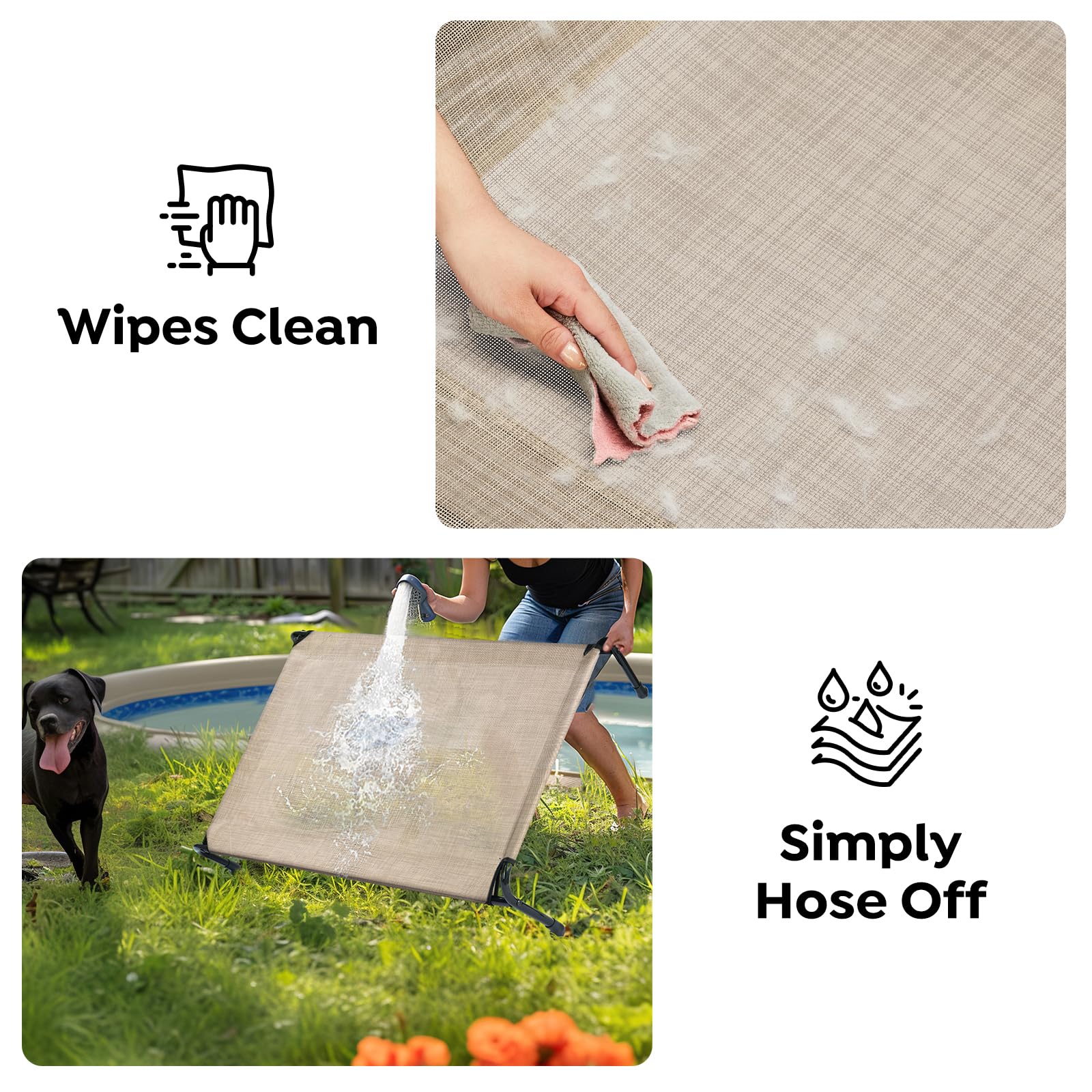 Veehoo XXXL Textilene mesh promotes breathable airflow