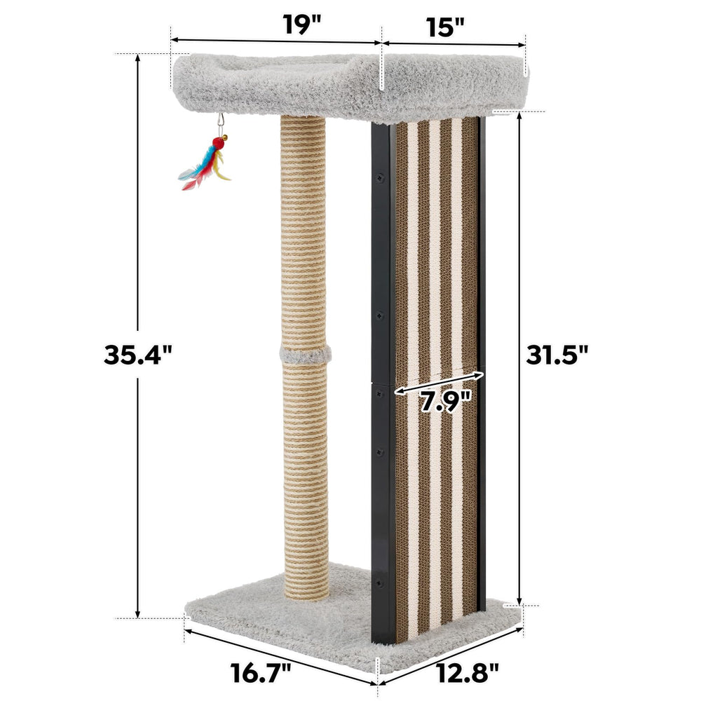 Veehoo 35-tall removable cover on the top perch for easy cleaning.
