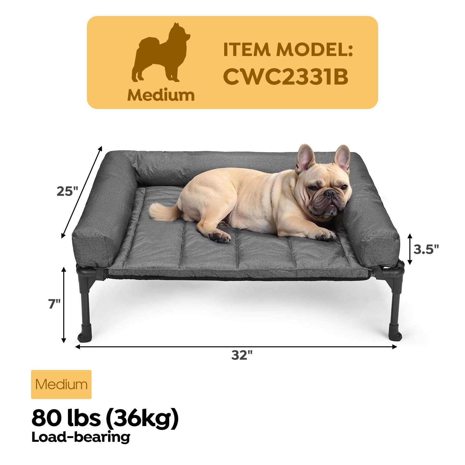 Veehoo bolster cushion mat provides neck support and prevents puppies from rolling off.