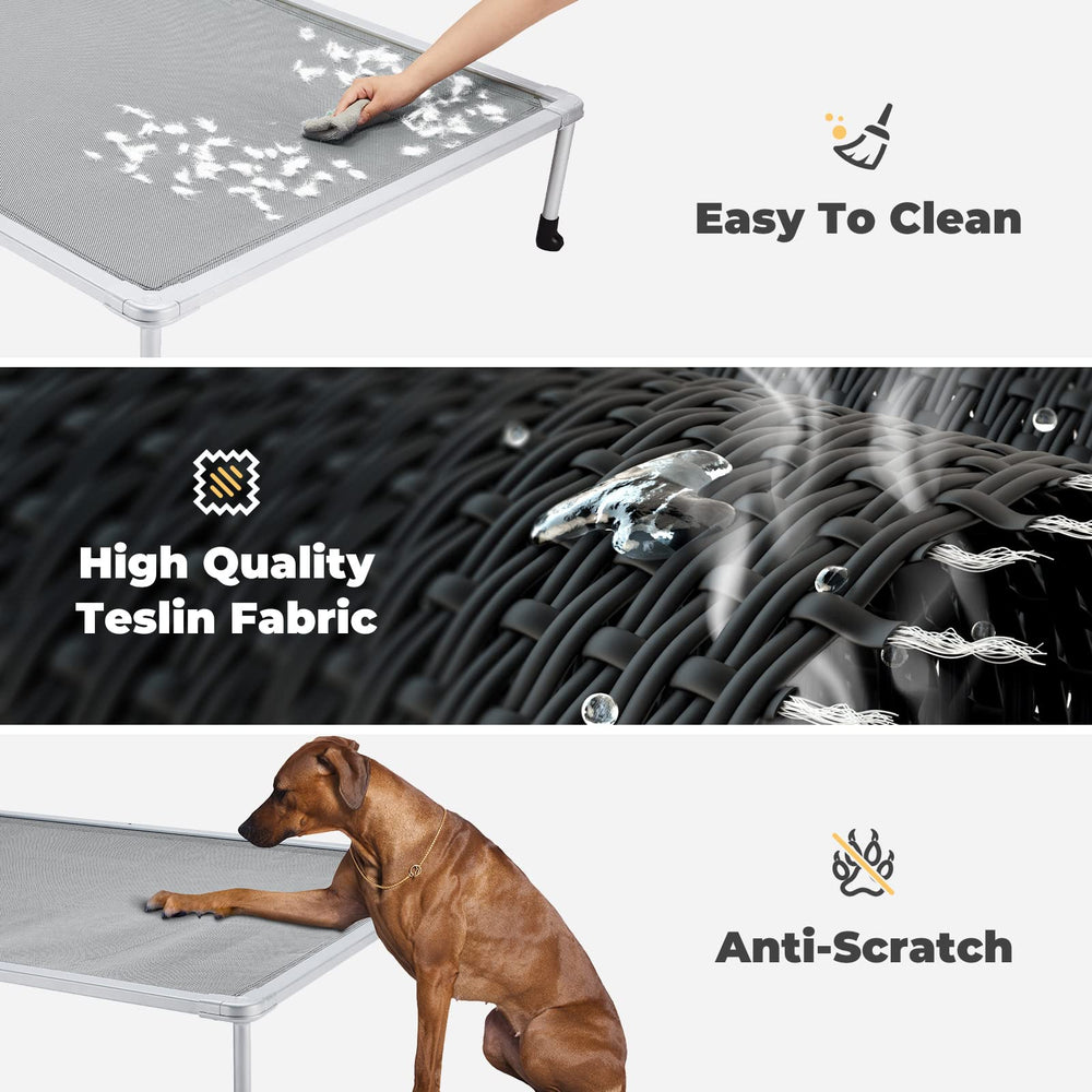 Veehoo breathable mesh close-up highlights quick-clean design and low hair cling