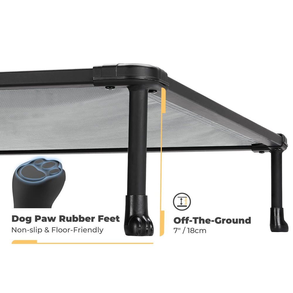 Veehoo chewproof elevated dog bed cooling mesh provides breathable comfort outdoors