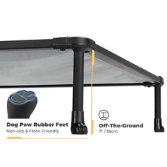Veehoo chewproof elevated dog bed cooling mesh provides breathable comfort outdoors