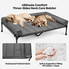 Veehoo cooling elevated dog bed breathable Teslin mesh promotes cooling air flow for comfort.