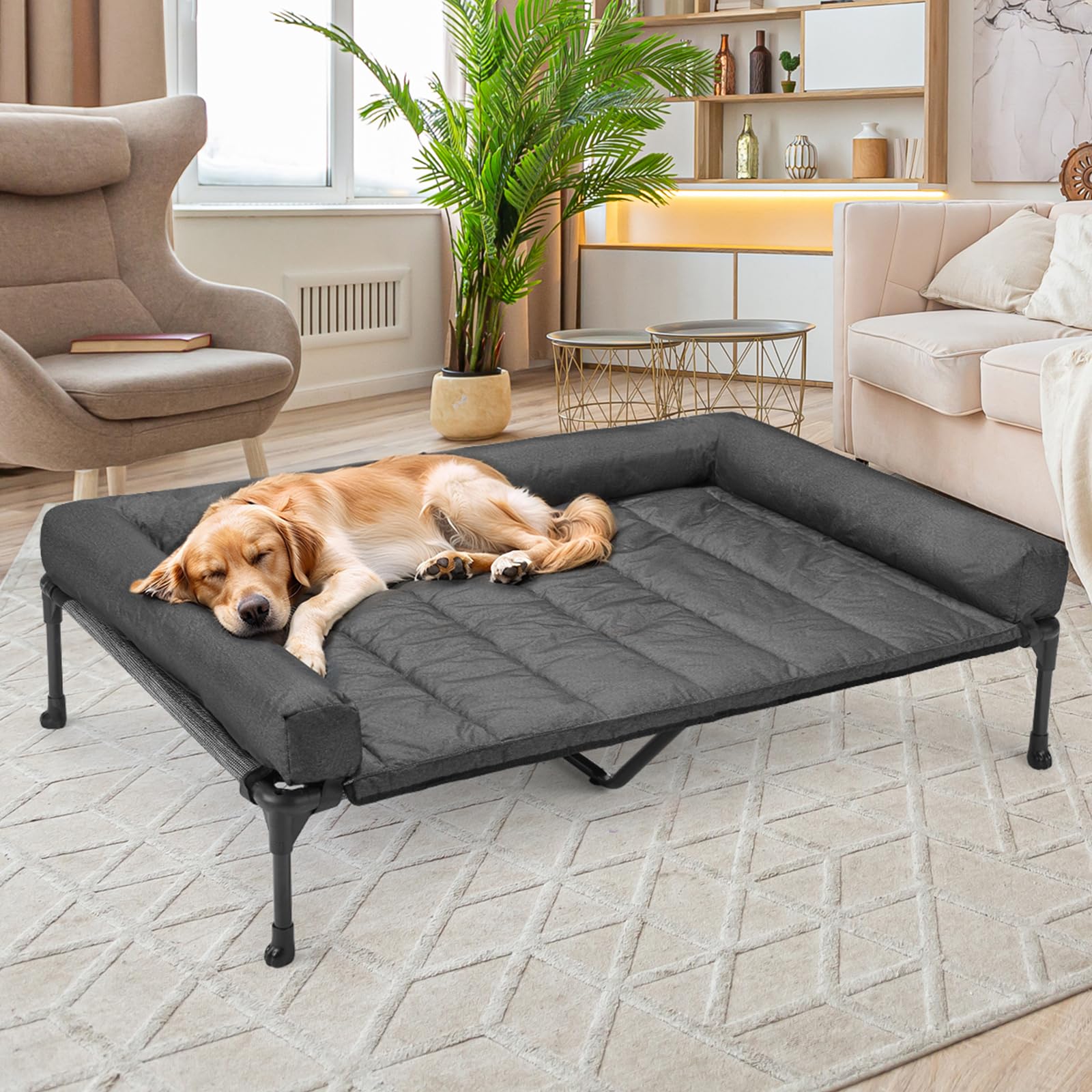 Veehoo cooling elevated dog bed easy-clean surface simplifies daily maintenance and wipe-down cleaning.