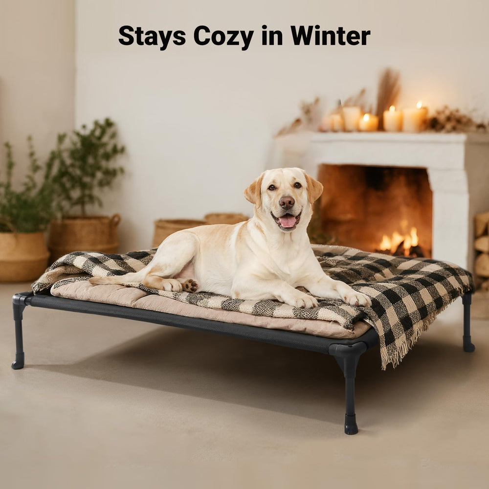 Veehoo cooling elevated dog bed mesh center enables airflow for cooler naps