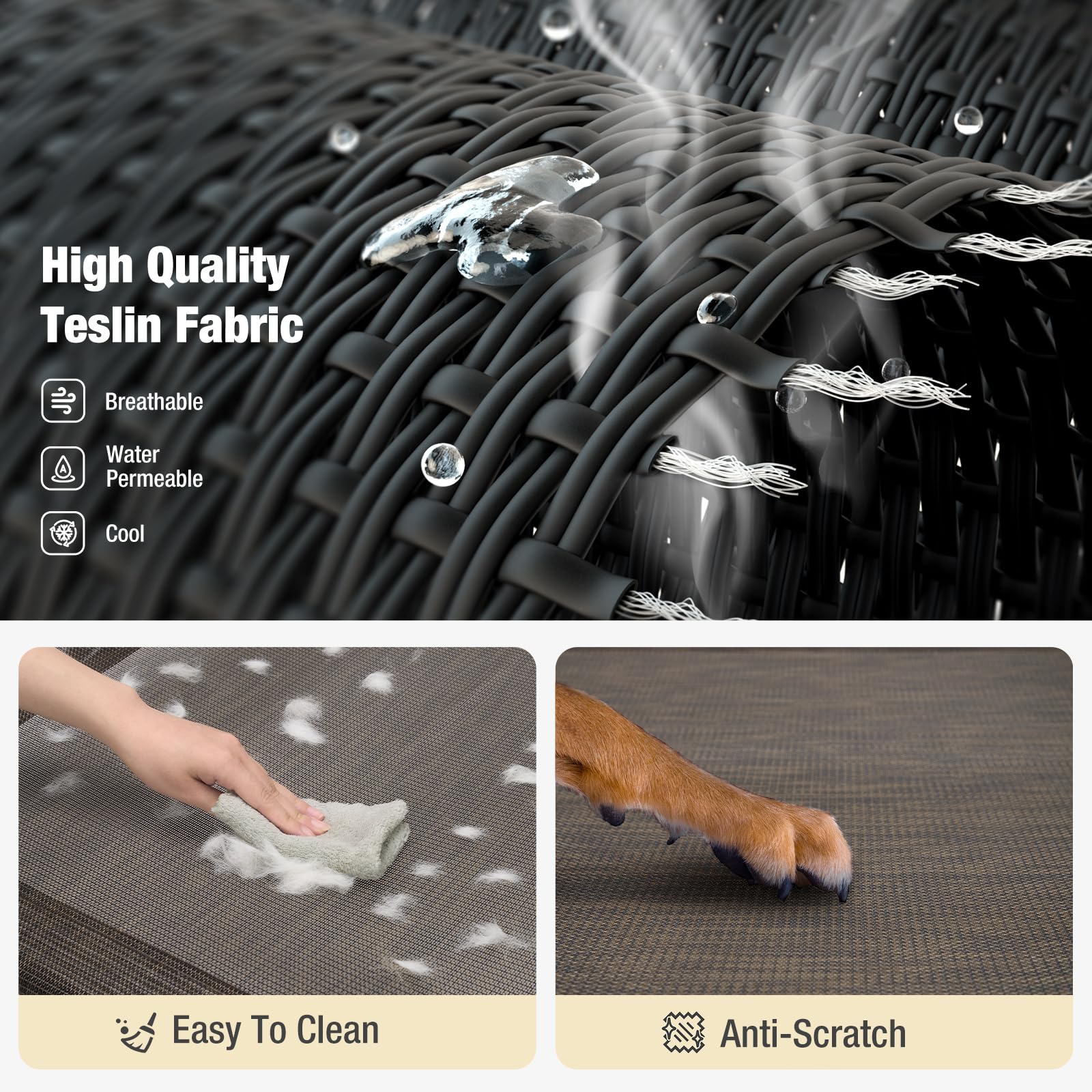 Veehoo non-slip feet keep the bed steady on various floor surfaces