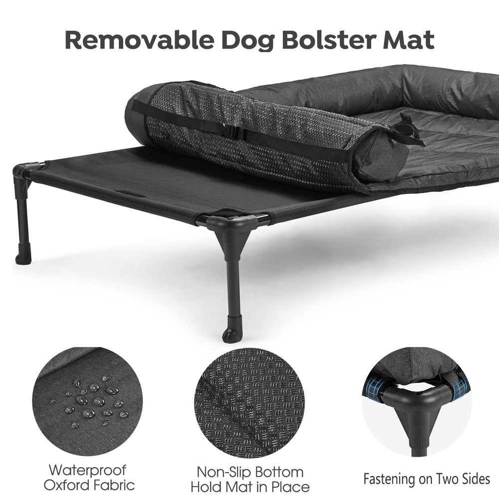 Veehoo cooling elevated dog bed featuring non-slip feet for stability