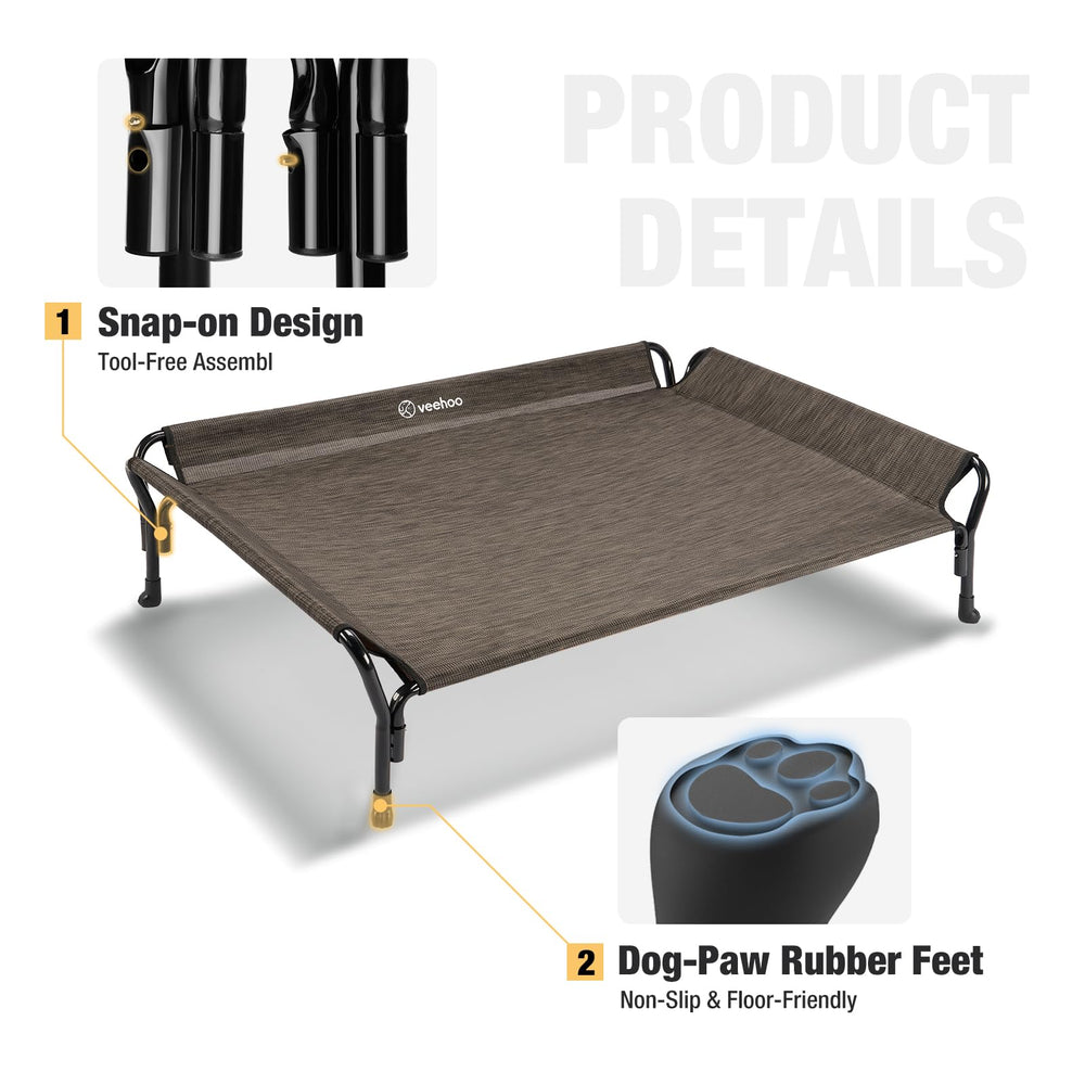 Veehoo powder-coated frame provides sturdy, long-lasting support for dogs