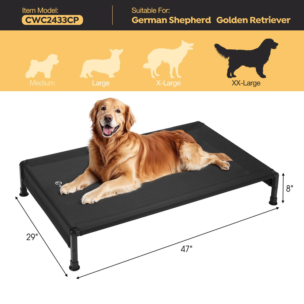 Veehoo cooling outdoor dog bed non-slip feet – stable on various surfaces