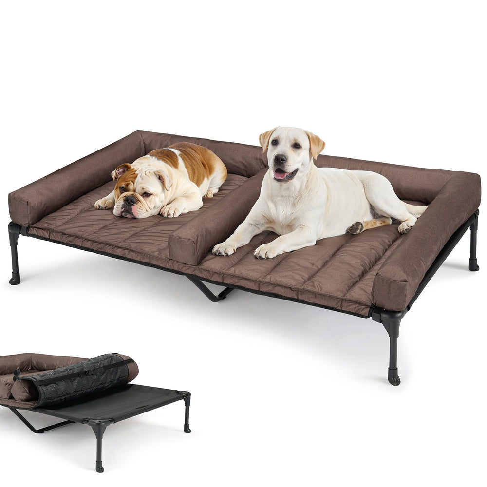 Veehoo cooling raised dog bed frame with breathable mesh for cooling comfort