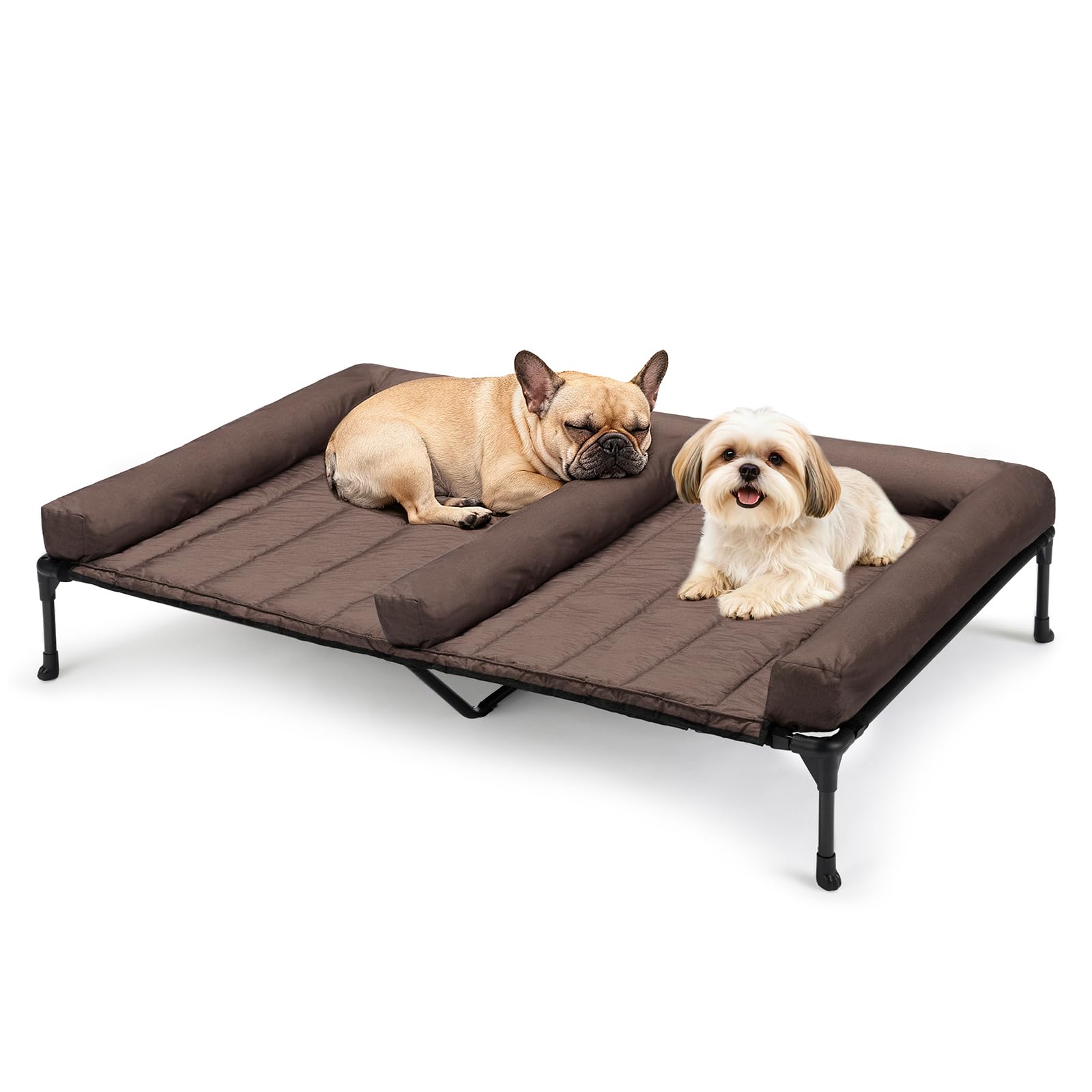 Veehoo cooling raised dog bed with elevated frame for airflow and comfort.