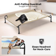 Veehoo dog bed guardrail prevents rolling off for safer lounging.
