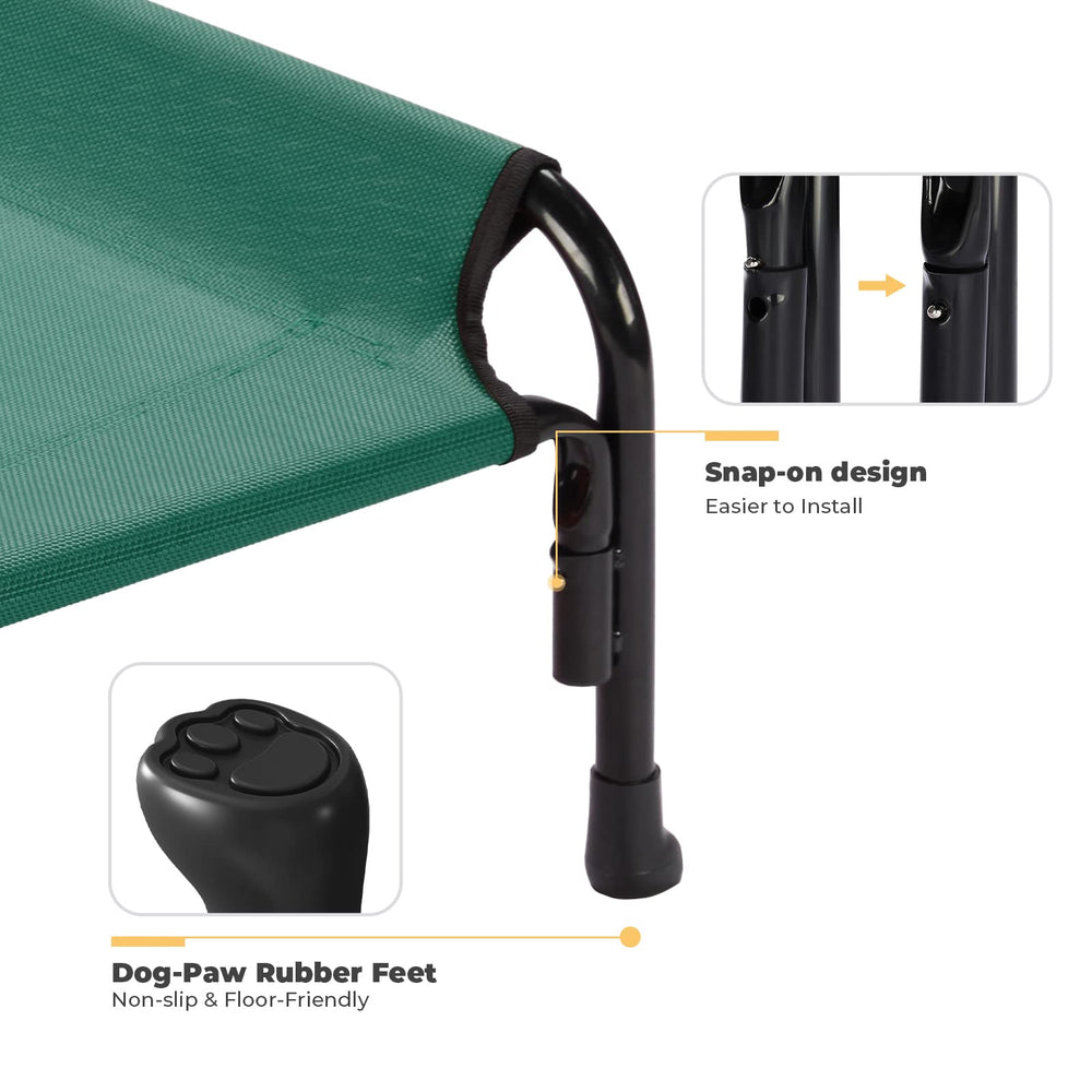 Veehoo dog bed shows non-slip feet keeping it steady on floors.