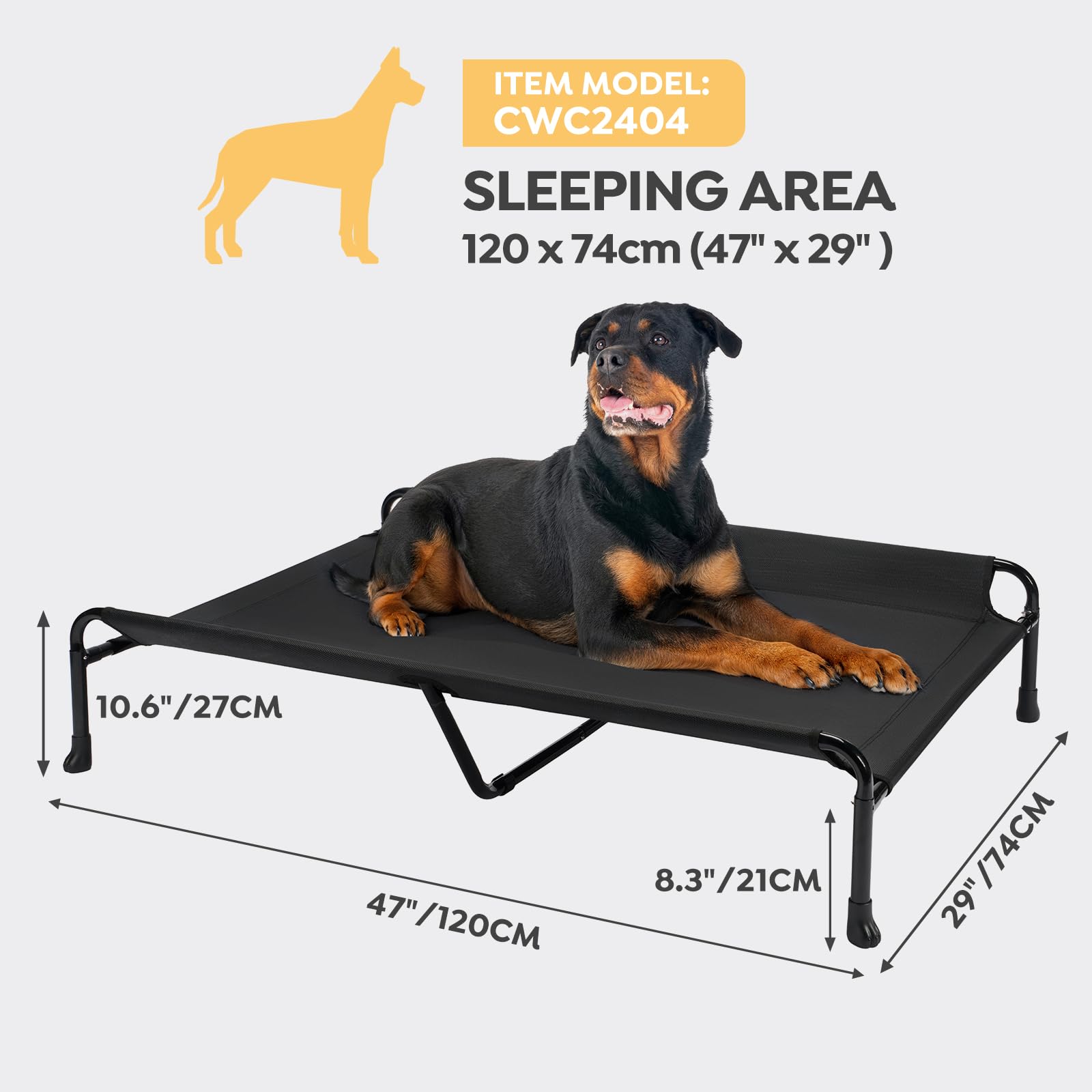 Veehoo dog bed non-slip feet prevent sliding during play and jumps.