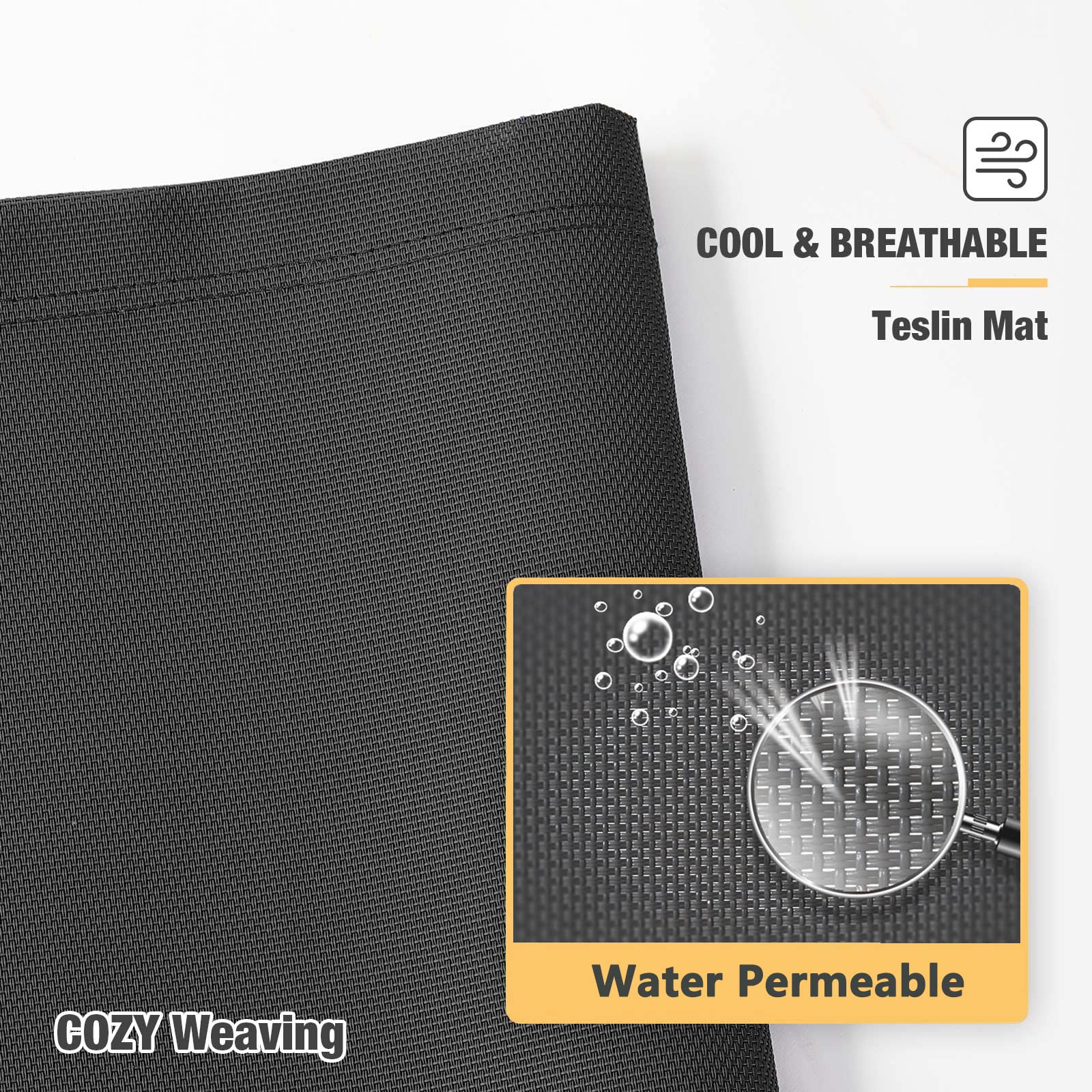 Veehoo easy clean surface rinses away dirt and hair from the bed