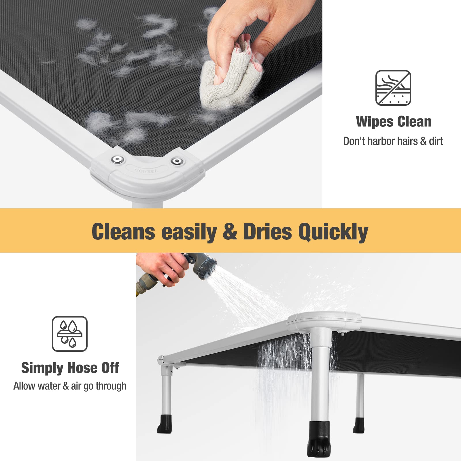 Veehoo easy-clean design helps remove hair and grime with a quick rinse.