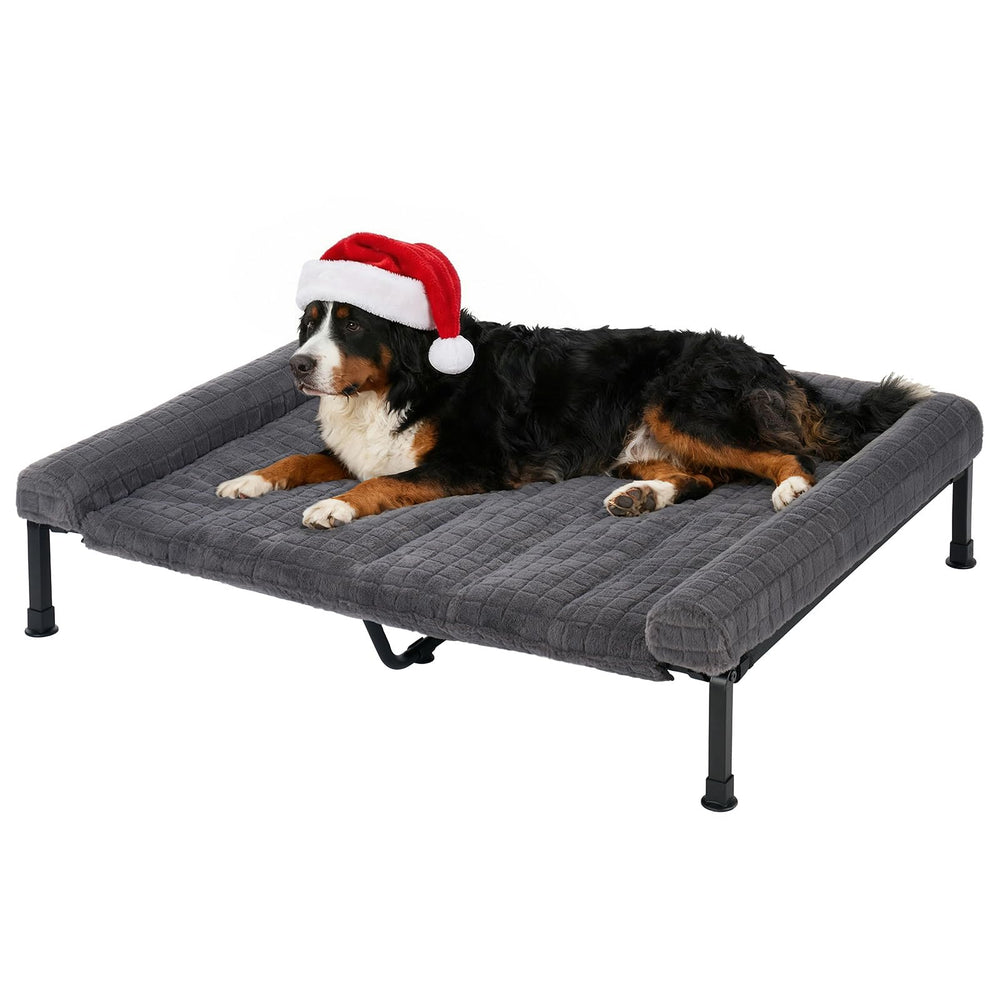 Veehoo elevated dog bed assembly shows sturdy frame supporting large dogs