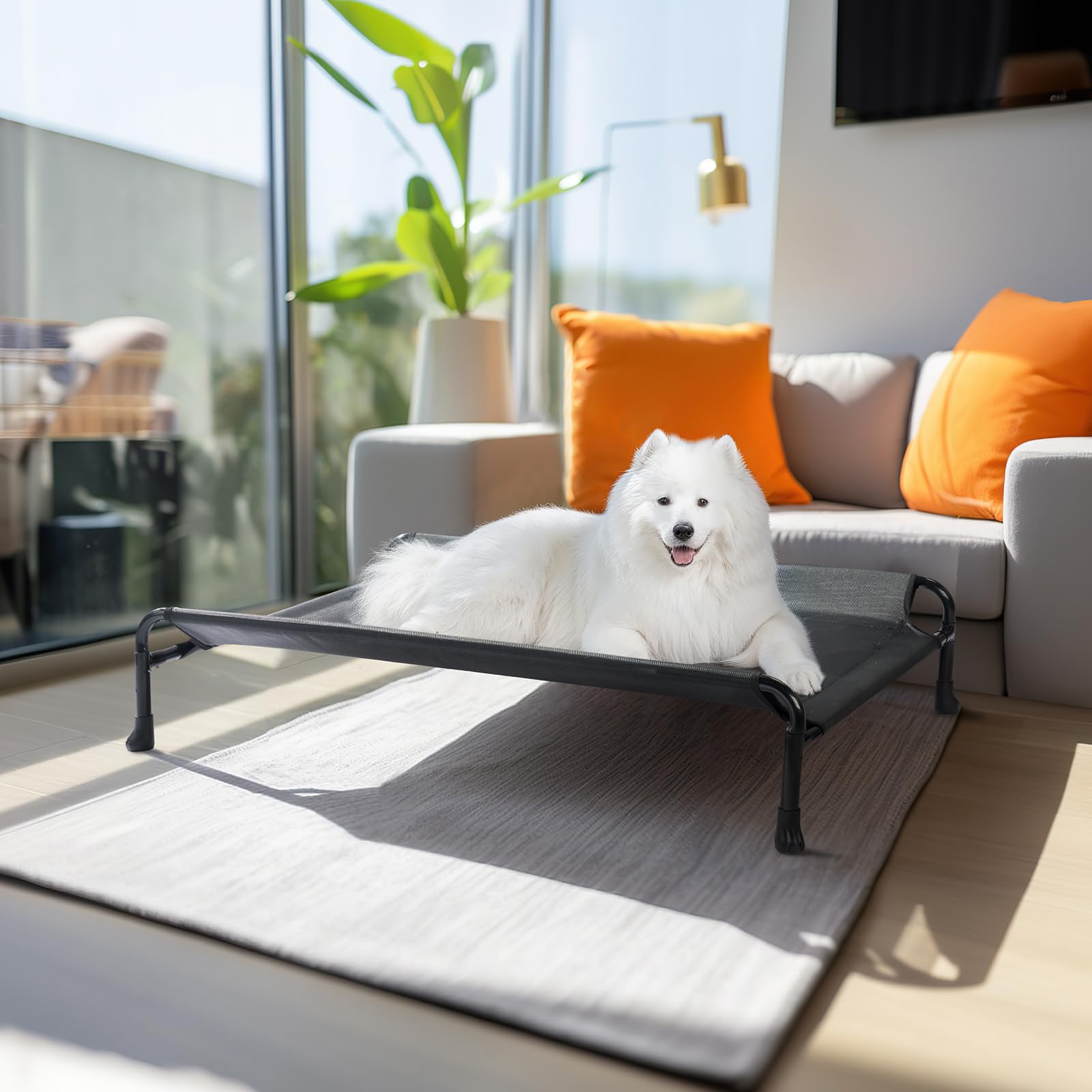 Veehoo indoor outdoor use photo showing portable, tool-free setup and easy cleaning.