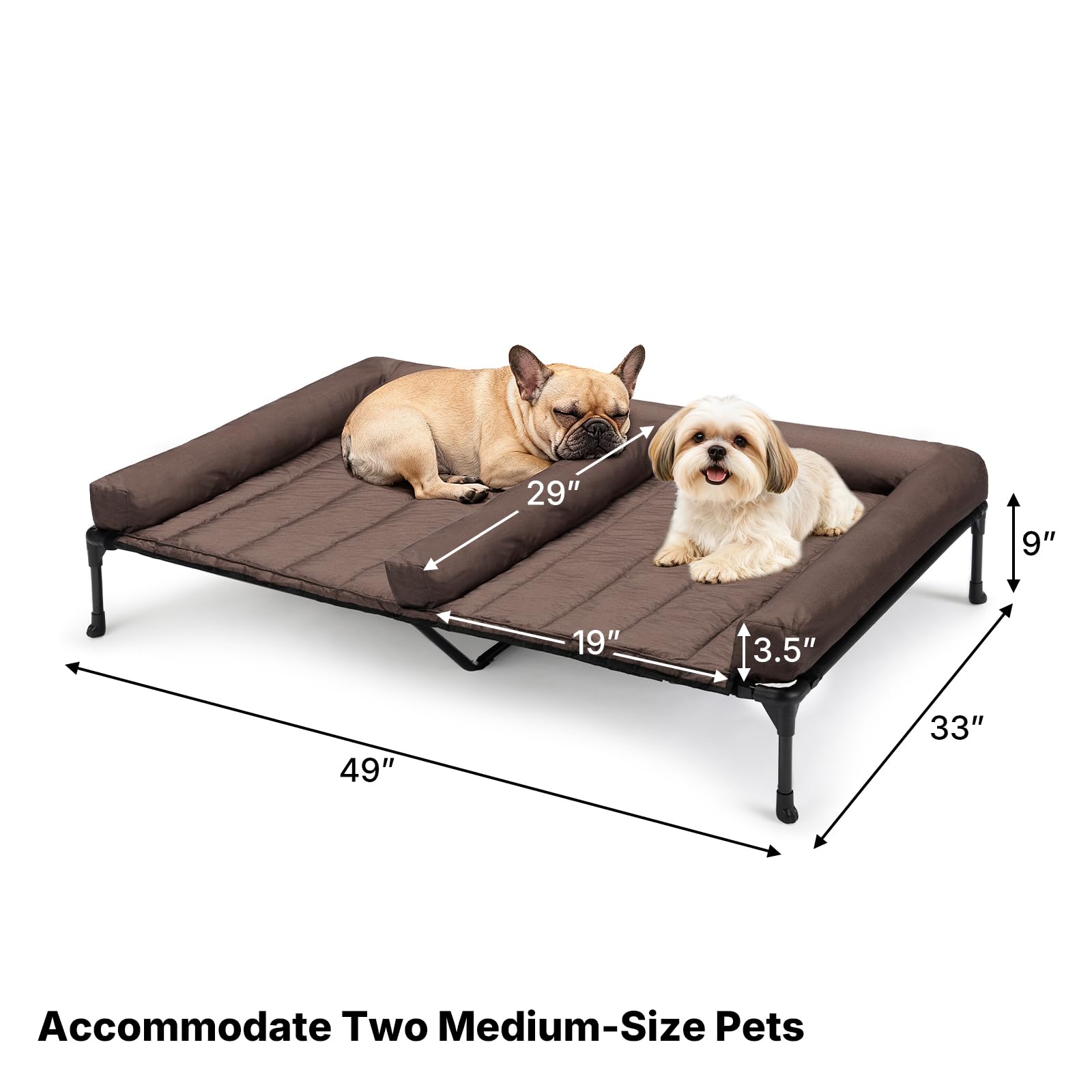 Veehoo elevated pet cot is easy to clean and portable.