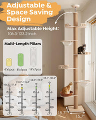 Veehoo cat tree with sturdy base highlights stability for multi-cat use
