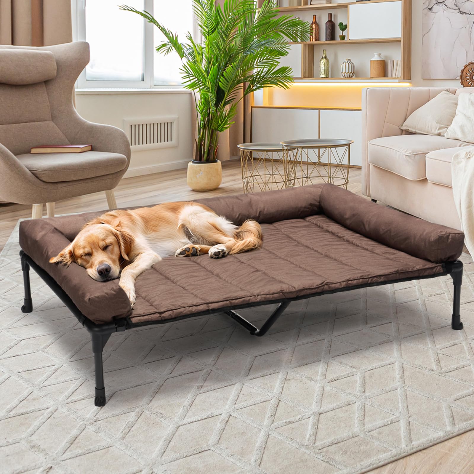 Veehoo indoor-outdoor bed offers ample space for large dogs and easy cleaning