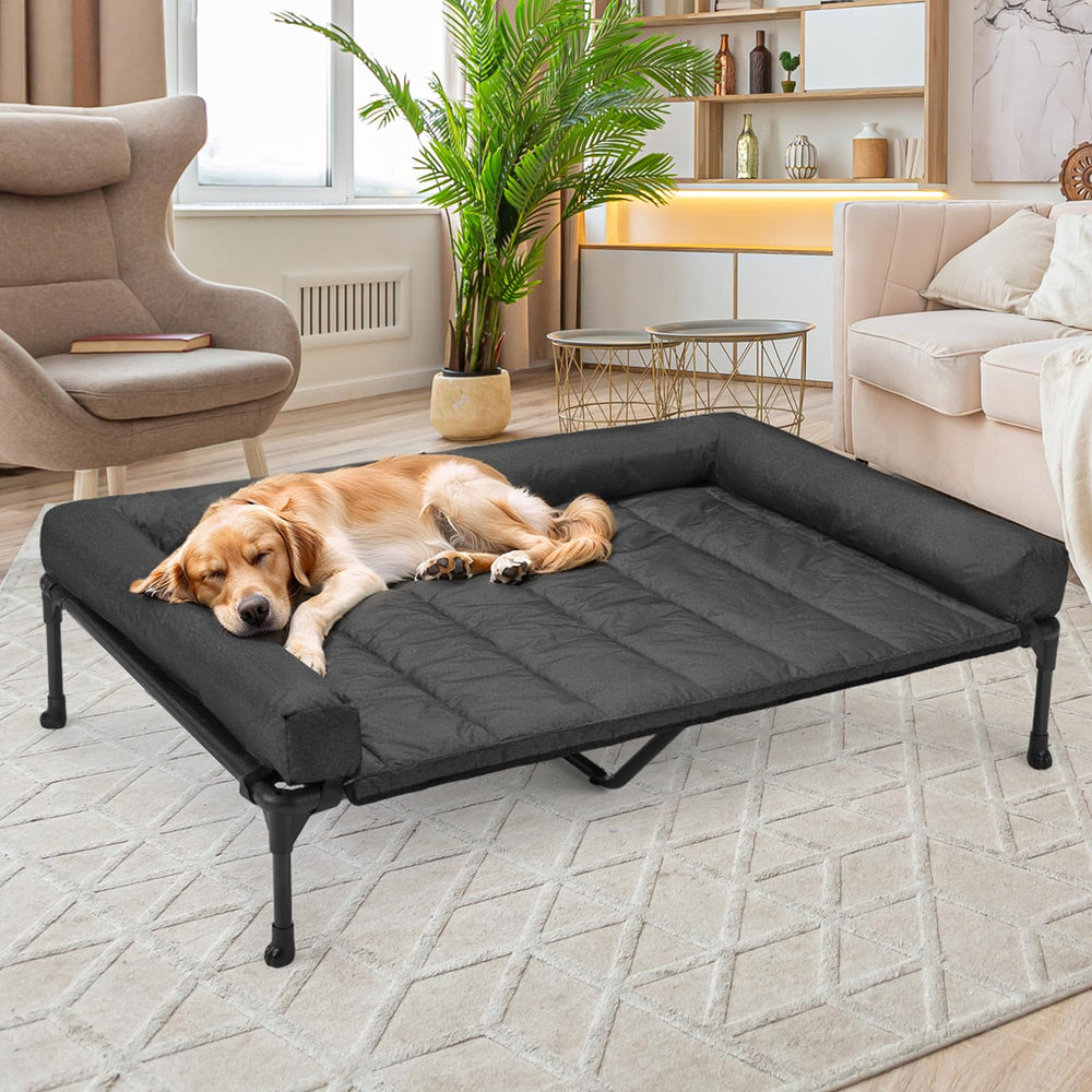 Veehoo indoor and outdoor friendly elevated bed for versatile use