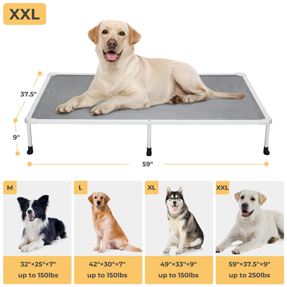 Veehoo non-slip rubber feet keep bed steady on slick floors