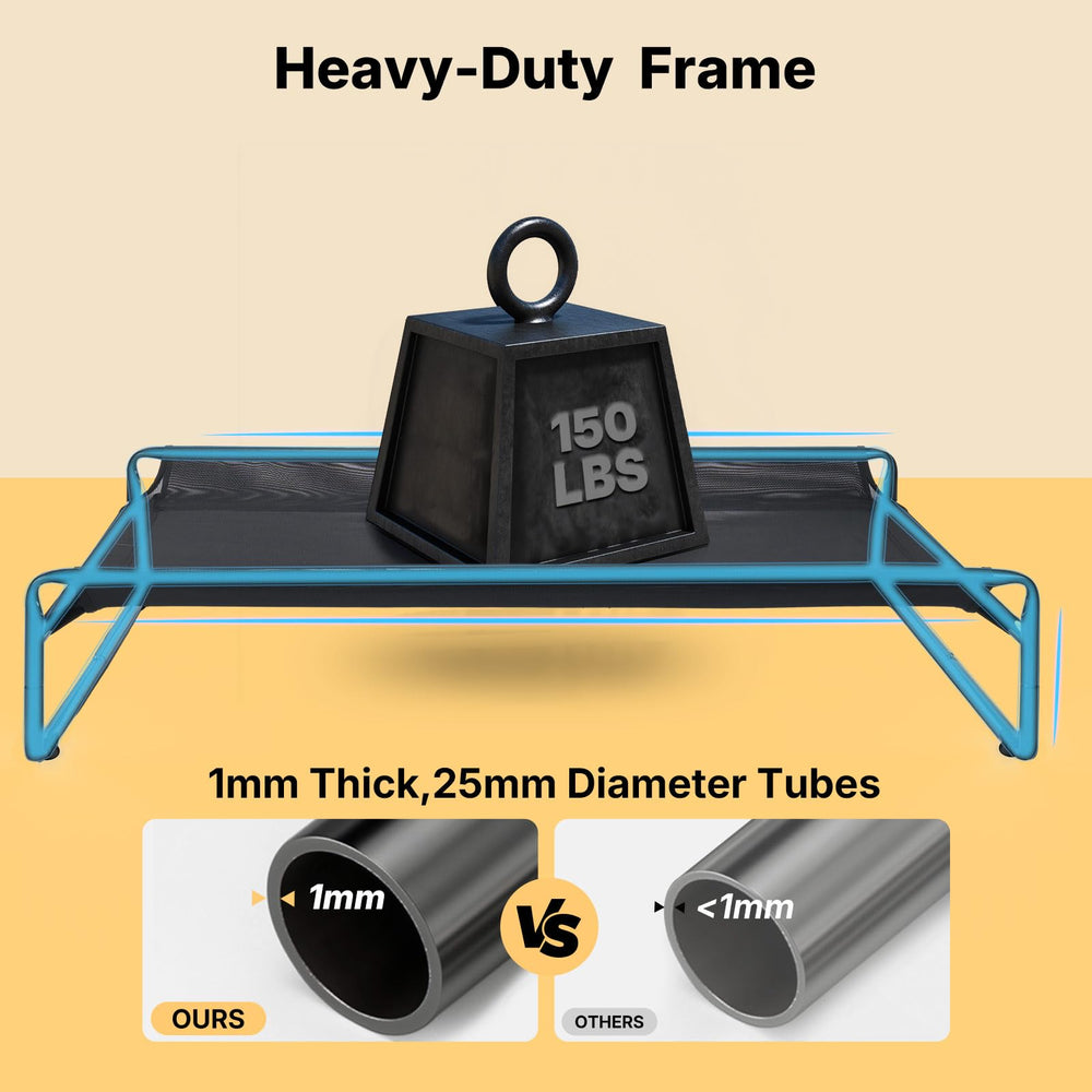 Veehoo Original outdoor elevated dog bed headrest slope supports neck comfort